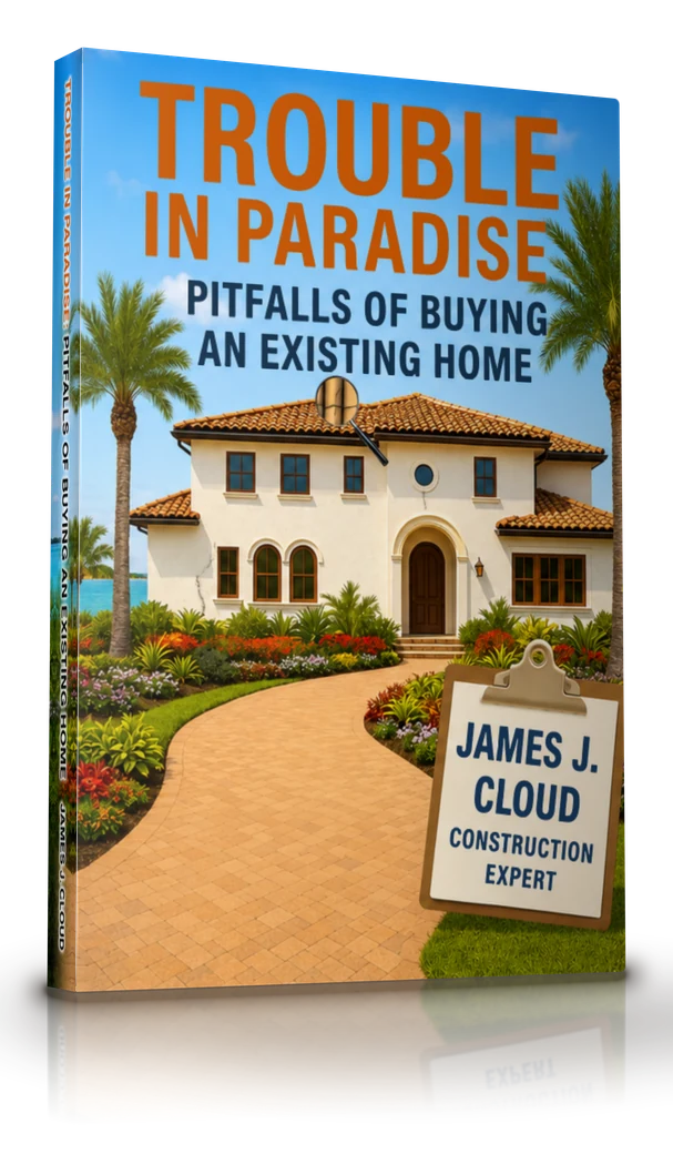 Trouble in Paradise: Pitfalls of Buying an Existing Home, by James J. Cloud - three-dimensional cover render