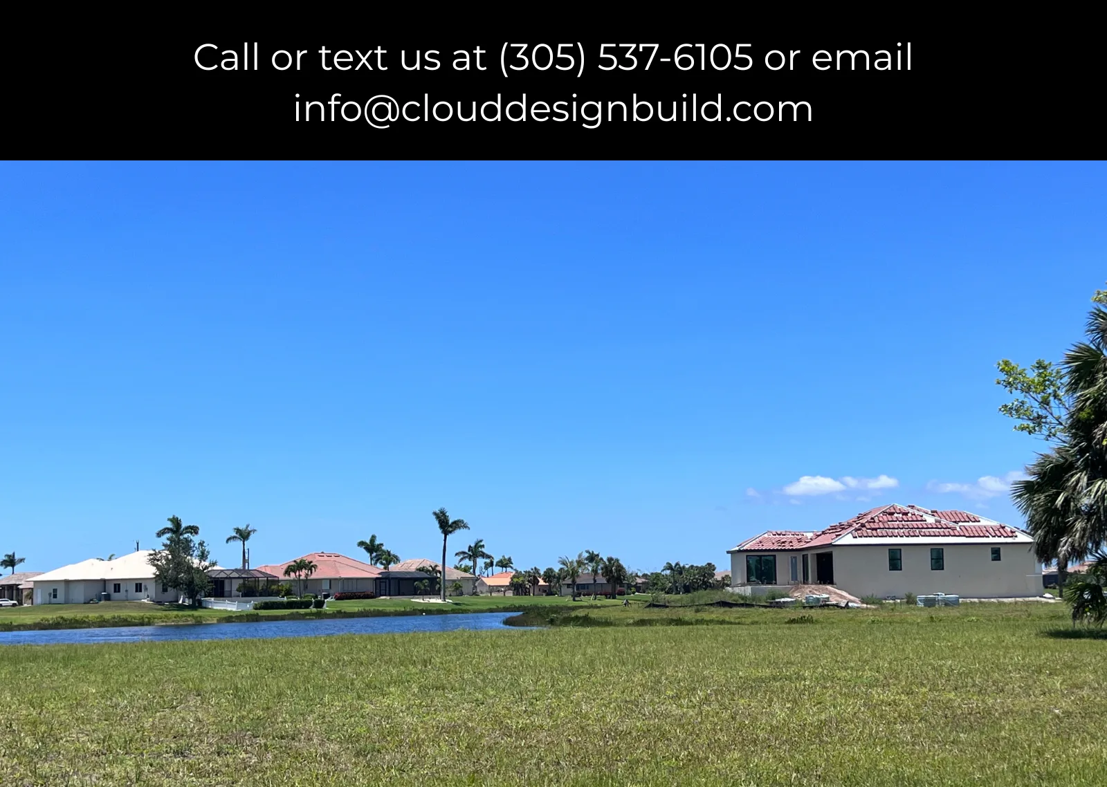 New home under construction on a waterfront lot in Burnt Store Lakes, Punta Gorda