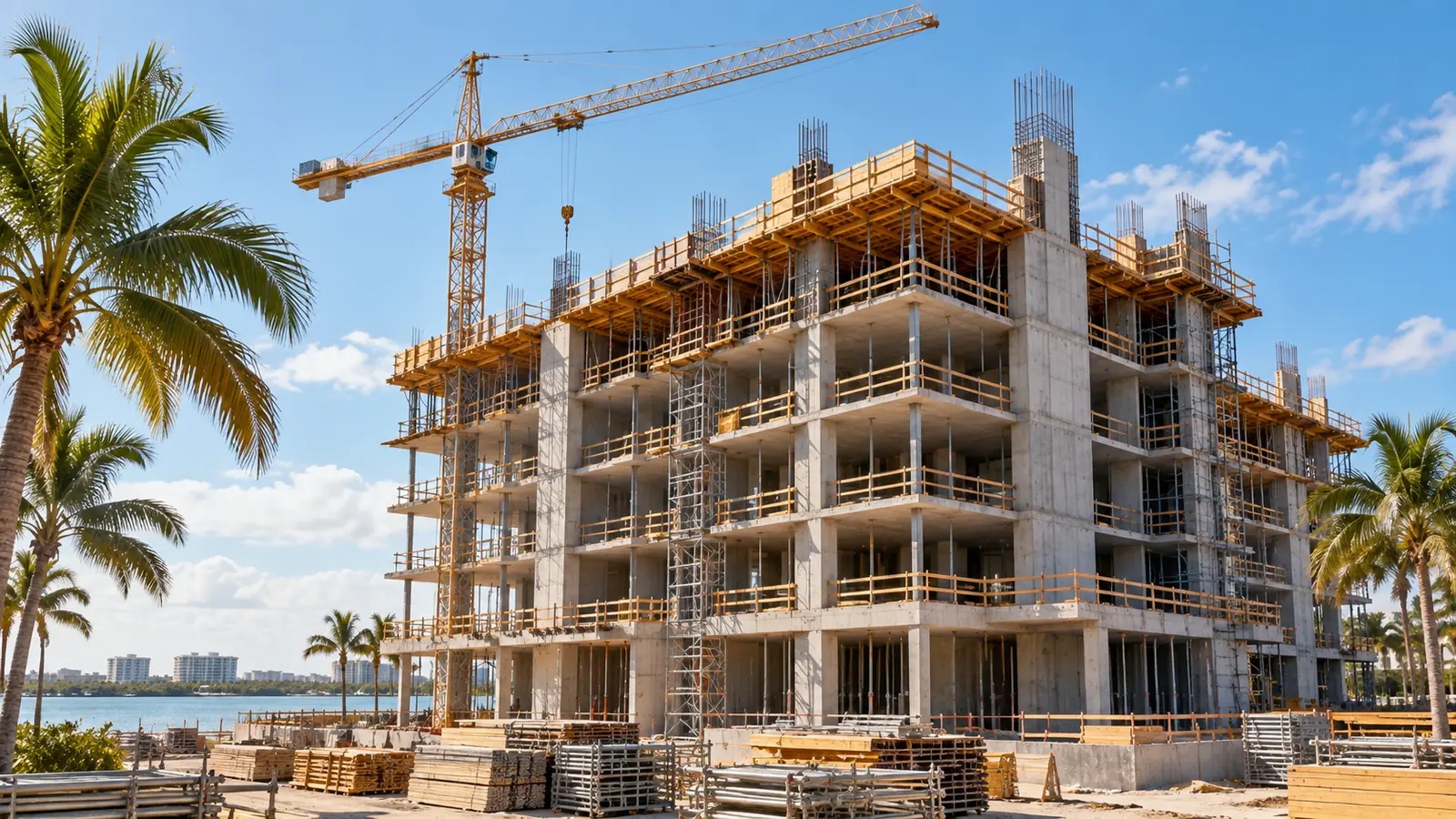 Mid-rise residential development under construction in Southwest Florida, the kind of project at the center of a development partnership dispute