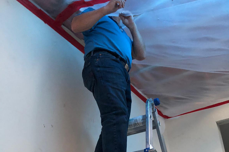 Dan Cloud doing home inspection for a property insurance claim